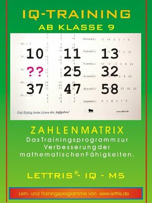 Buchcover IQ-Training Mathematik ab Klasse 9  | EAN 9783932072437 | ISBN 3-932072-43-X | ISBN 978-3-932072-43-7