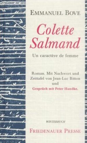 Buchcover Colette Salmand | Emmanuel Bove | EAN 9783932109232 | ISBN 3-932109-23-6 | ISBN 978-3-932109-23-2