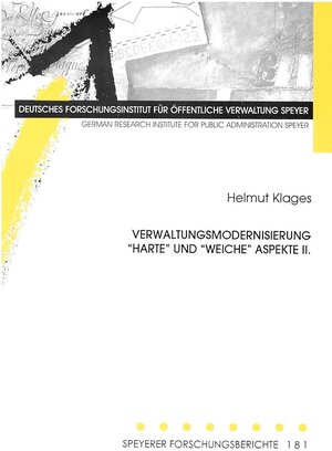 Buchcover Verwaltungsmodernisierung: "harte" und "weiche" Aspekte II. | Helmut Klages | EAN 9783932112195 | ISBN 3-932112-19-9 | ISBN 978-3-932112-19-5
