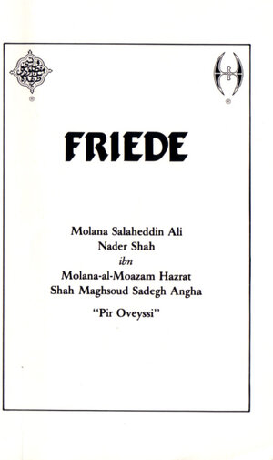 Buchcover Friede | Nader Angha | EAN 9783932689963 | ISBN 3-932689-96-8 | ISBN 978-3-932689-96-3