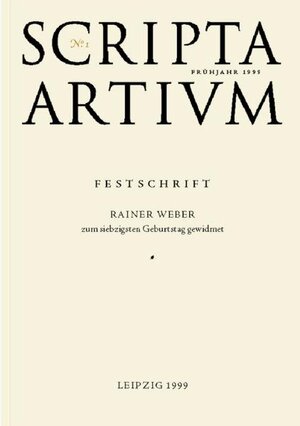 Buchcover Scripta Artium No. 1 | Stefan Ehricht | EAN 9783932863981 | ISBN 3-932863-98-4 | ISBN 978-3-932863-98-1