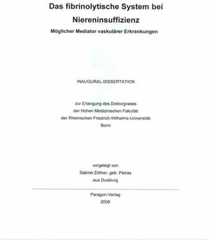 Buchcover Das fibrinolytische System bei Niereninsuffizienz | Sabine Zöllner | EAN 9783932872136 | ISBN 3-932872-13-4 | ISBN 978-3-932872-13-6