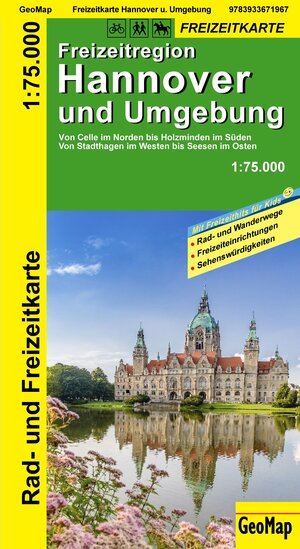 Radwanderkarte Hannover und Umgebung 1:75 000: Von Celle im Norden bis Holzminden im Süden. Von Stadthagen im Westen bis Seesen im Osten