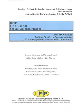 Buchcover RSVP (The Risk for Sexual Violence Protocol) | Stephen D Hart | EAN 9783933796028 | ISBN 3-933796-02-4 | ISBN 978-3-933796-02-8