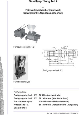 Buchcover Vorbereitungsprüfung Theorie GP Teil 2 Feinwerkmechaniker Schwerpunkt Zerspanungstechnik | EAN 9783933867612 | ISBN 3-933867-61-4 | ISBN 978-3-933867-61-2