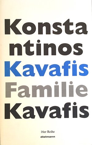 Buchcover Familie Kavafis | Konstantinos Kavafis | EAN 9783933974242 | ISBN 3-933974-24-0 | ISBN 978-3-933974-24-2