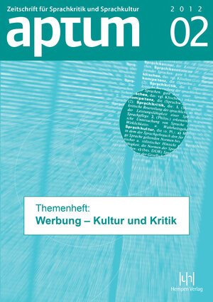 Buchcover Aptum, Zeitschrift für Sprachkritik und Sprachkultur 8. Jahrgang, 2012, Heft 2  | EAN 9783934106017 | ISBN 3-934106-01-3 | ISBN 978-3-934106-01-7