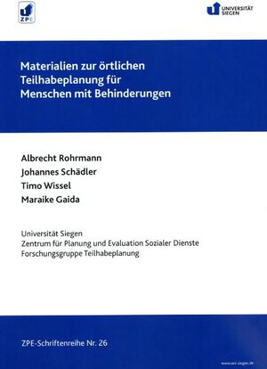 Buchcover Materialien zur örtlichen Teilhabeplanung für Menschen mit Behinderungen. | Albrecht Rohrmann | EAN 9783934963238 | ISBN 3-934963-23-4 | ISBN 978-3-934963-23-8