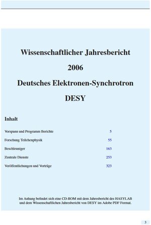 Buchcover Wissenschaftlicher Jahresbericht DESY 2006  | EAN 9783935702225 | ISBN 3-935702-22-1 | ISBN 978-3-935702-22-5