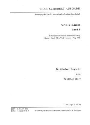 Buchcover Neue Schubert-Ausgabe. Kritische Berichte / Lieder 5 | Walther Dürr | EAN 9783936187458 | ISBN 3-936187-45-2 | ISBN 978-3-936187-45-8