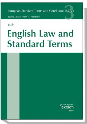 Buchcover English Law and Standard Terms | Adrian Jack | EAN 9783936232301 | ISBN 3-936232-30-X | ISBN 978-3-936232-30-1