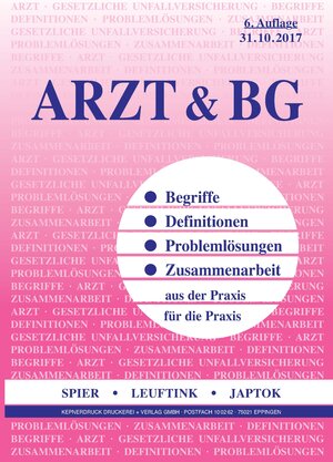 Buchcover Arzt & BG | Rüdiger Spier | EAN 9783936674514 | ISBN 3-936674-51-5 | ISBN 978-3-936674-51-4