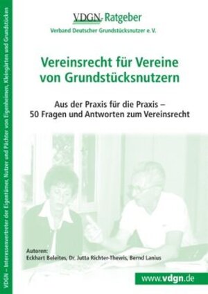 Buchcover Vereinsrecht für Vereine von Grundstücksnutzern | Eckhart Beleites | EAN 9783937080314 | ISBN 3-937080-31-7 | ISBN 978-3-937080-31-4