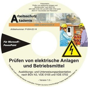 Buchcover Prüfen von elektrischen Anlagen und Betriebsmitteln, ppt-Präsentation auf CD | Matthias Hucke | EAN 9783937213521 | ISBN 3-937213-52-X | ISBN 978-3-937213-52-1