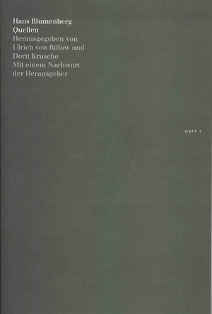 Buchcover Quellen | Hans Blumenberg | EAN 9783937384580 | ISBN 3-937384-58-8 | ISBN 978-3-937384-58-0
