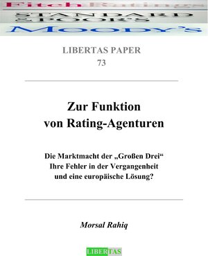 Buchcover Zur Funktion von Rating-Agenturen | Morsal Rahiq | EAN 9783937642260 | ISBN 3-937642-26-9 | ISBN 978-3-937642-26-0