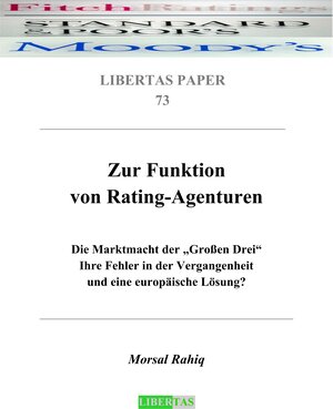 Buchcover Zur Funktion von Rating-Agenturen | Morsal Rahiq | EAN 9783937642277 | ISBN 3-937642-27-7 | ISBN 978-3-937642-27-7
