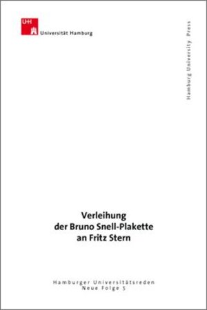 Buchcover Verleihung der Bruno Snell-Plakette an Fritz Stern  | EAN 9783937816005 | ISBN 3-937816-00-3 | ISBN 978-3-937816-00-5