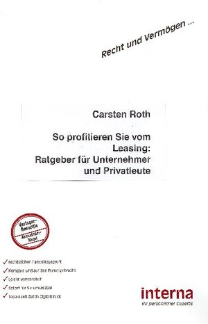 Buchcover So profitieren Sie vom Leasing | Carsten Roth | EAN 9783937887623 | ISBN 3-937887-62-8 | ISBN 978-3-937887-62-3