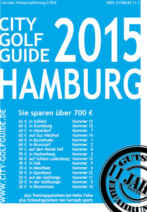 Buchcover City Golf Guide Hamburg 2015 | Frank Puscher | EAN 9783938640111 | ISBN 3-938640-11-1 | ISBN 978-3-938640-11-1