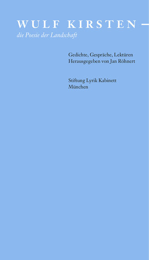 Buchcover Wulf Kirsten.- die Poesie der Landschaft. | Wulf Kirsten | EAN 9783938776414 | ISBN 3-938776-41-2 | ISBN 978-3-938776-41-4