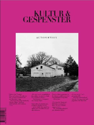 Buchcover Kultur & Gespenster / Autofiktion | Claudia Gronemann | EAN 9783938801468 | ISBN 3-938801-46-8 | ISBN 978-3-938801-46-8