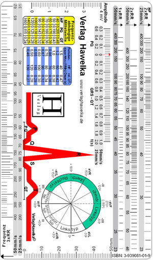 EKG Lineal - Standard, Medizinische Taschen-Karte