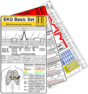 EKG Basic Set: EKG-Lineal + Herzrhythmusstör. + EKG Karte