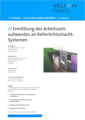 Buchcover Ermittlung des Arbeitszeitaufwandes an Kellerlichtschacht-Systemen | Dietmar Walberg | EAN 9783939268161 | ISBN 3-939268-16-X | ISBN 978-3-939268-16-1