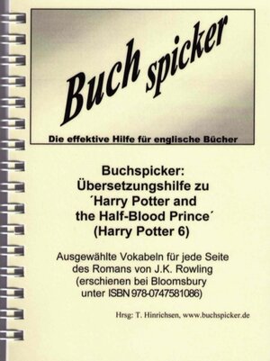 Buchcover Buchspicker: Übersetzungshilfe zu "Harry Potter and the Half-Blood Prince" (Harry Potter 6) | EAN 9783939308065 | ISBN 3-939308-06-4 | ISBN 978-3-939308-06-5