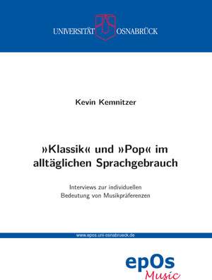 Buchcover »Klassik« und »Pop« im alltäglichen Sprachgebrauch | Kevin Kemnitzer | EAN 9783940255983 | ISBN 3-940255-98-X | ISBN 978-3-940255-98-3