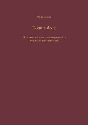 Buchcover Donum dedit | Ulrike Ehmig | EAN 9783940598356 | ISBN 3-940598-35-6 | ISBN 978-3-940598-35-6