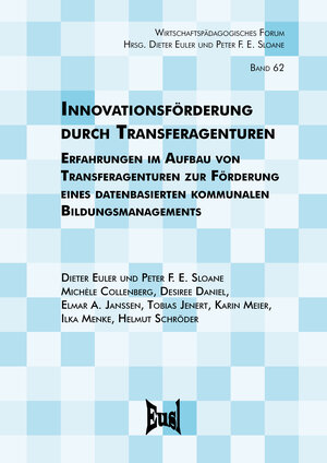Buchcover Innovationsförderung durch Transferagenturen | Dieter Euler | EAN 9783940625861 | ISBN 3-940625-86-8 | ISBN 978-3-940625-86-1