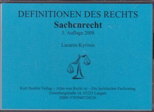 Buchcover Sachenrecht | Lazaros Kyritsis | EAN 9783940724236 | ISBN 3-940724-23-8 | ISBN 978-3-940724-23-6