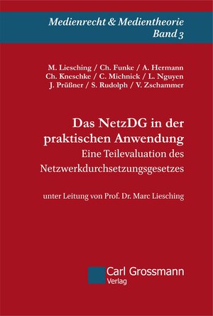 Buchcover Das NetzDG in der praktischen Anwendung | Marc Liesching | EAN 9783941159532 | ISBN 3-941159-53-4 | ISBN 978-3-941159-53-2