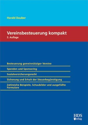 Buchcover Vereinsbesteuerung Kompakt | Harald Dauber | EAN 9783941480001 | ISBN 3-941480-00-6 | ISBN 978-3-941480-00-1