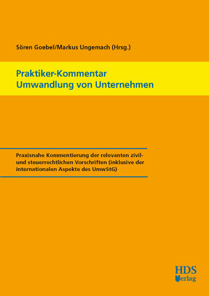 Buchcover Praktiker-Kommentar Umwandlung von Unternehmen | Veit Meier | EAN 9783941480674 | ISBN 3-941480-67-7 | ISBN 978-3-941480-67-4