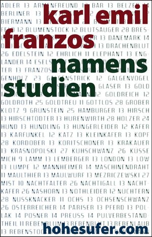 Buchcover Namensstudien | Karl E Franzos | EAN 9783941513112 | ISBN 3-941513-11-7 | ISBN 978-3-941513-11-2
