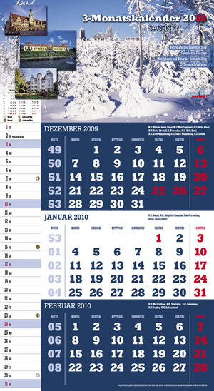 Buchcover Drei-Monatskalender Sachsen 2010 | EAN 9783941594005 | ISBN 3-941594-00-1 | ISBN 978-3-941594-00-5