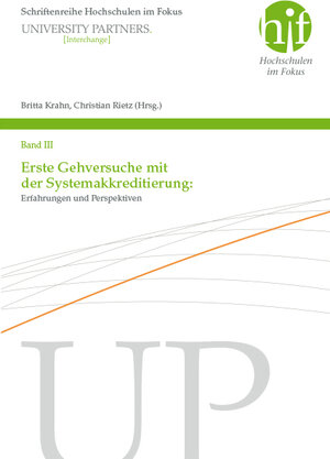 Buchcover Erste Gehversuche mit der Systemakkreditierung: Erfahrungen und Perspektiven  | EAN 9783942030038 | ISBN 3-942030-03-9 | ISBN 978-3-942030-03-8