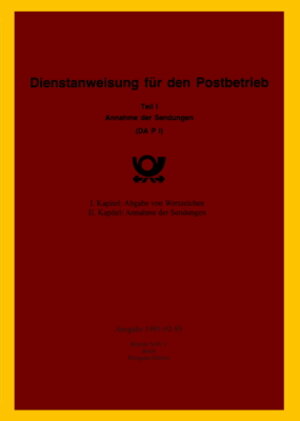 Buchcover Dienstanweisung für den Postbetrieb, 1991-92-92  | EAN 9783942088190 | ISBN 3-942088-19-3 | ISBN 978-3-942088-19-0