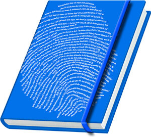 Buchcover Schreibbuch "Fingerabdruck" - blau  | EAN 9783942208000 | ISBN 3-942208-00-8 | ISBN 978-3-942208-00-0