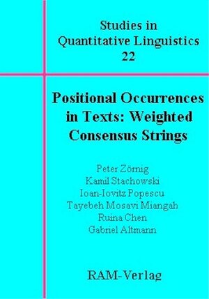 Buchcover Studies in Quantitative Linguistics 22 | Peter Zörnig | EAN 9783942303378 | ISBN 3-942303-37-X | ISBN 978-3-942303-37-8