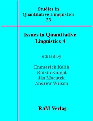 Buchcover Studies in Quantitative Linguistics 23  | EAN 9783942303446 | ISBN 3-942303-44-2 | ISBN 978-3-942303-44-6