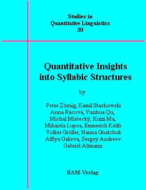 Buchcover Studies in Quantitative Linguistics 30 | Peter Zörnig | EAN 9783942303880 | ISBN 3-942303-88-4 | ISBN 978-3-942303-88-0