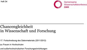 Buchcover Heft 34: Chancengleichheit in Wissenschaft und Forschung | Gemeinsame Wissenschaftskonferenz | EAN 9783942342223 | ISBN 3-942342-22-7 | ISBN 978-3-942342-22-3