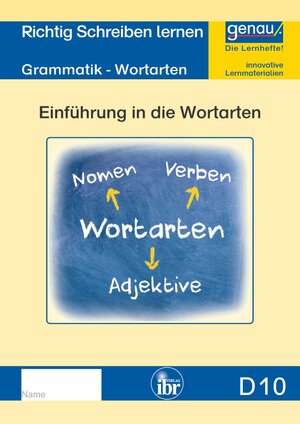 Buchcover D10 - Grammatik - Einführung in die Wortarten | Cornelia Henkel | EAN 9783942352703 | ISBN 3-942352-70-2 | ISBN 978-3-942352-70-3