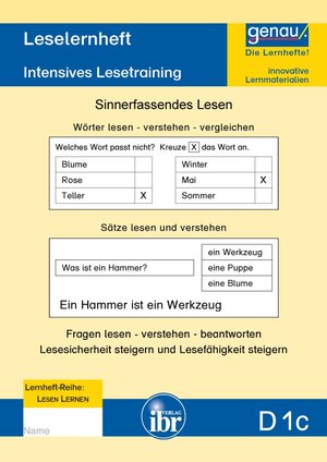 Buchcover D1c - Sinnerfassendes Lesen | Cornelia Henkel | EAN 9783942352772 | ISBN 3-942352-77-X | ISBN 978-3-942352-77-2