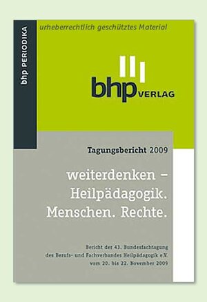 Buchcover weiterdenken - Heilpädagogik. Menschen. Rechte  | EAN 9783942484008 | ISBN 3-942484-00-5 | ISBN 978-3-942484-00-8