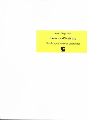 Buchcover Exercice d'écriture | Erwin Stegentritt | EAN 9783942701488 | ISBN 3-942701-48-0 | ISBN 978-3-942701-48-8